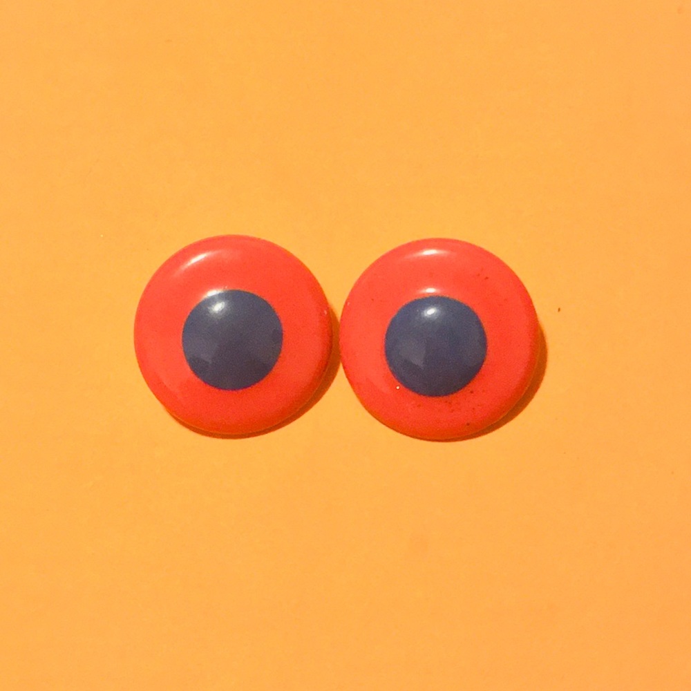 Bicolor Round Enameled Vintage Earrings